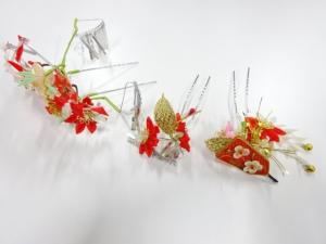 アンティーク　つまみ細工　髪飾りセット